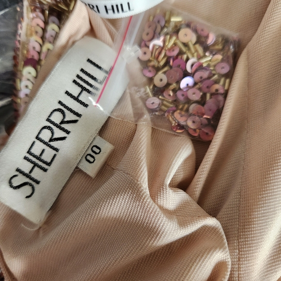 NWOT Sherri Hill Rose Gold/Light Pink Sequin Dress Prom Pageant Size 00 - Picture 9 of 9